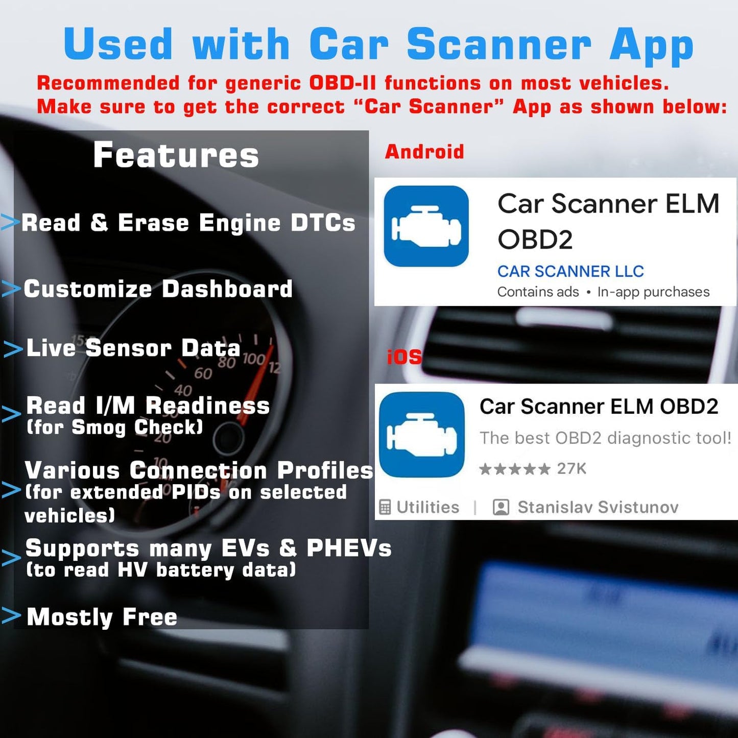 Veepeak OBD II Scanner for iOS & Android