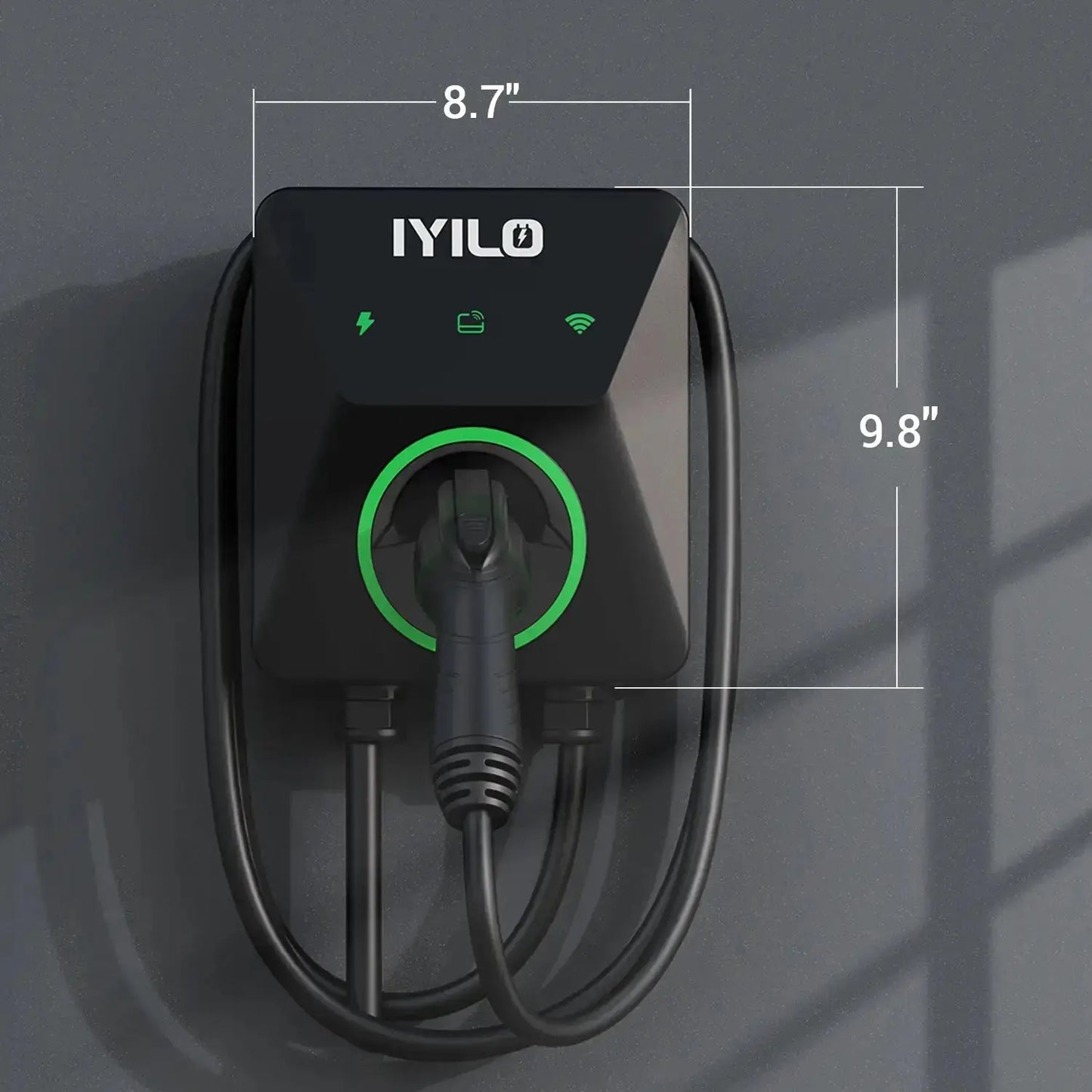 IYILO Level 2 EV Charger NEMA 14-50 J1772 Wall-mounted Plug In - 48A